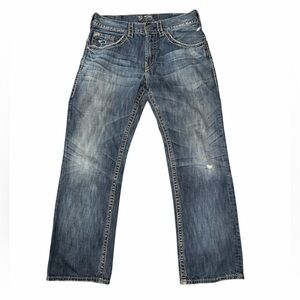 Silver Jeans Men's Blue Denim Gordie Distressed 32 x 32